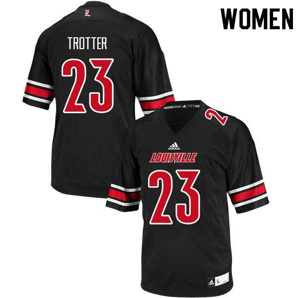 Women Louisville Cardinals #23 Harry Trotter College Football Jerseys Sale-Black